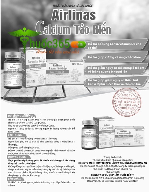 Airlinas Calcium Tảo biển